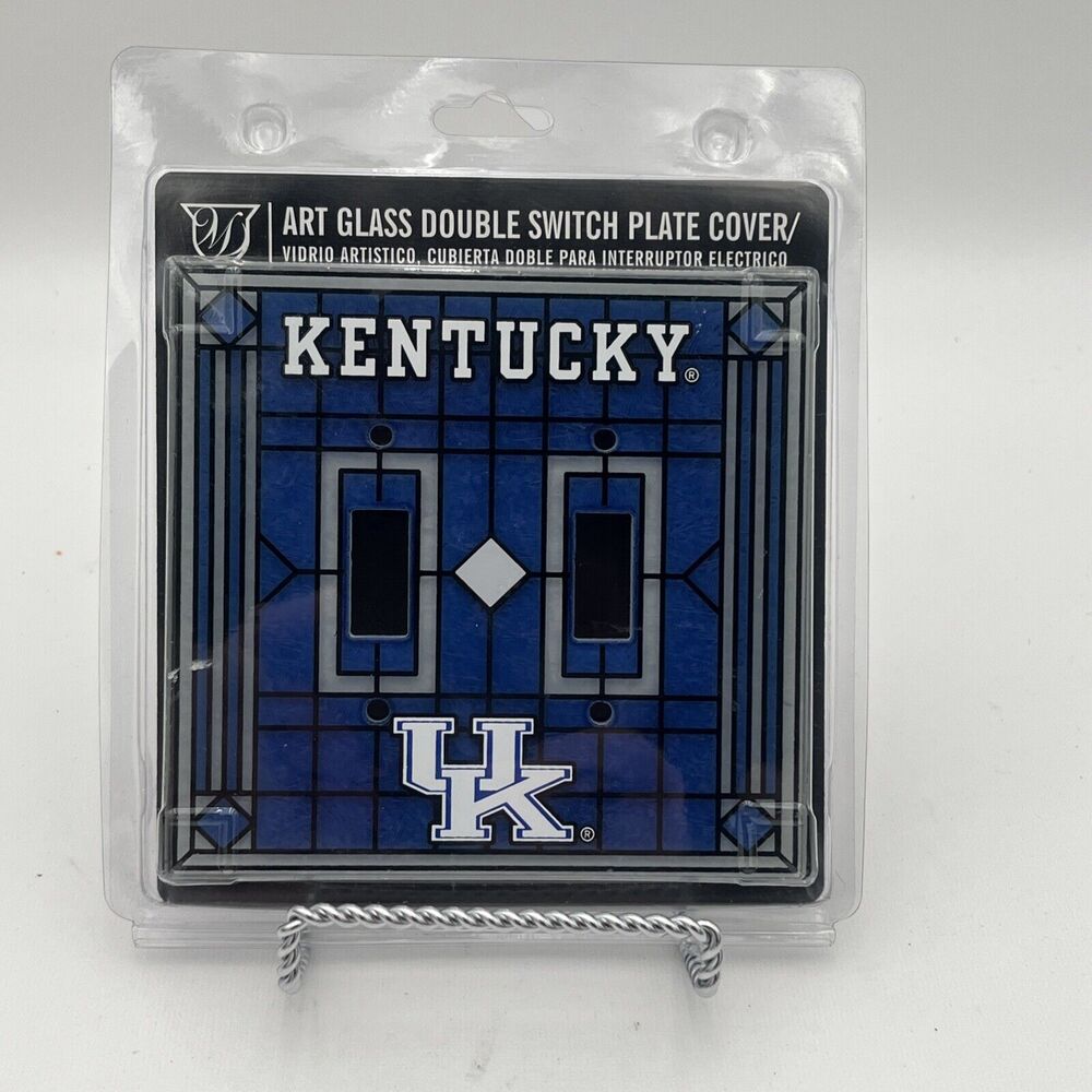 University Of Kentucky NCAA Art Glass Double Switch Cover NEW